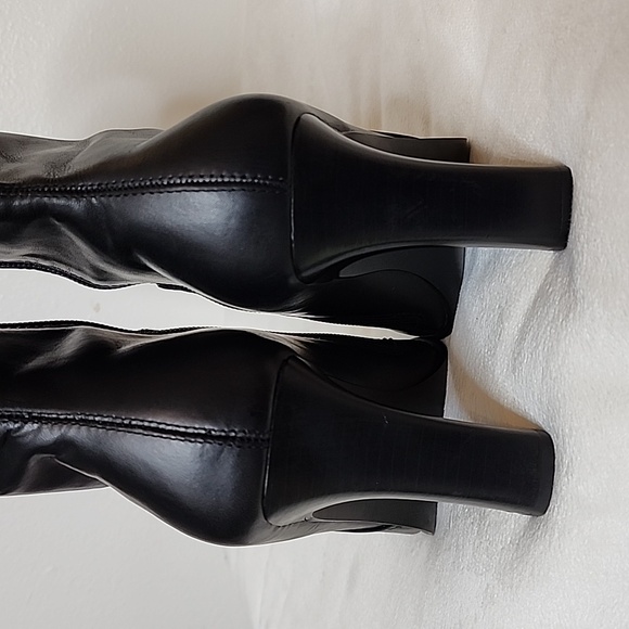 Vintage Steve Madden Josie Leather Boots Y2K 90S Ankle Booties Black Heeled - Picture 11 of 15